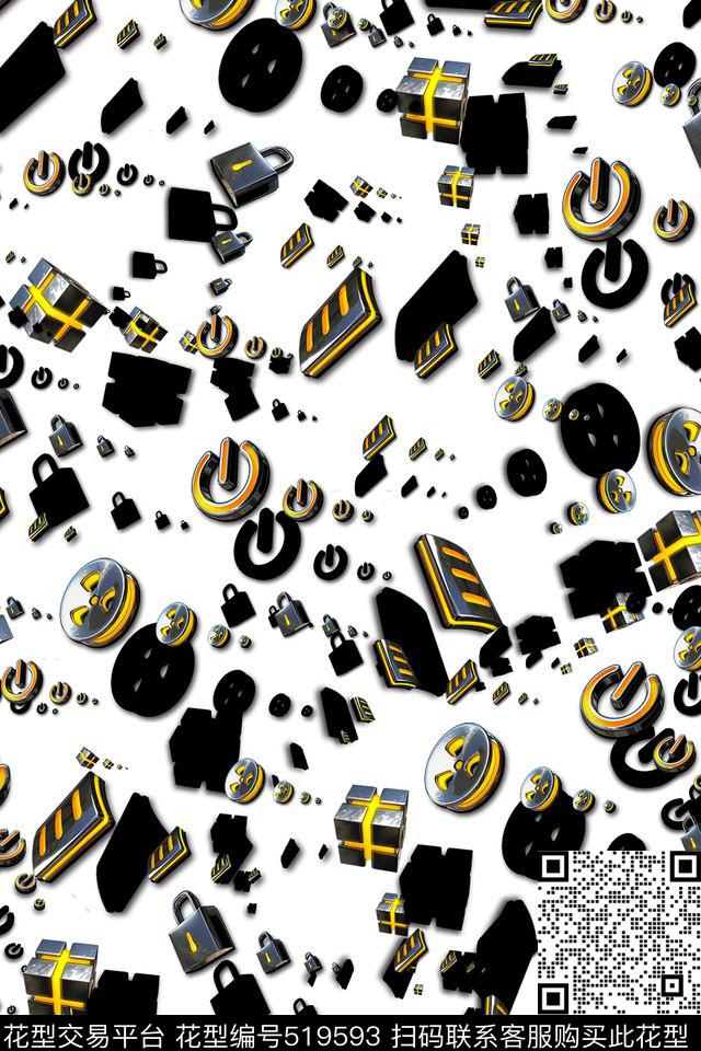 流行时尚金属质感立体数码印花华亿平台下载（图片编号: 519593） - 瓦栏（Walan）