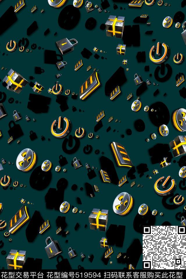 流行时尚金属质感立体数码印花华亿平台下载（图片编号: 519594） - 瓦栏（Walan）