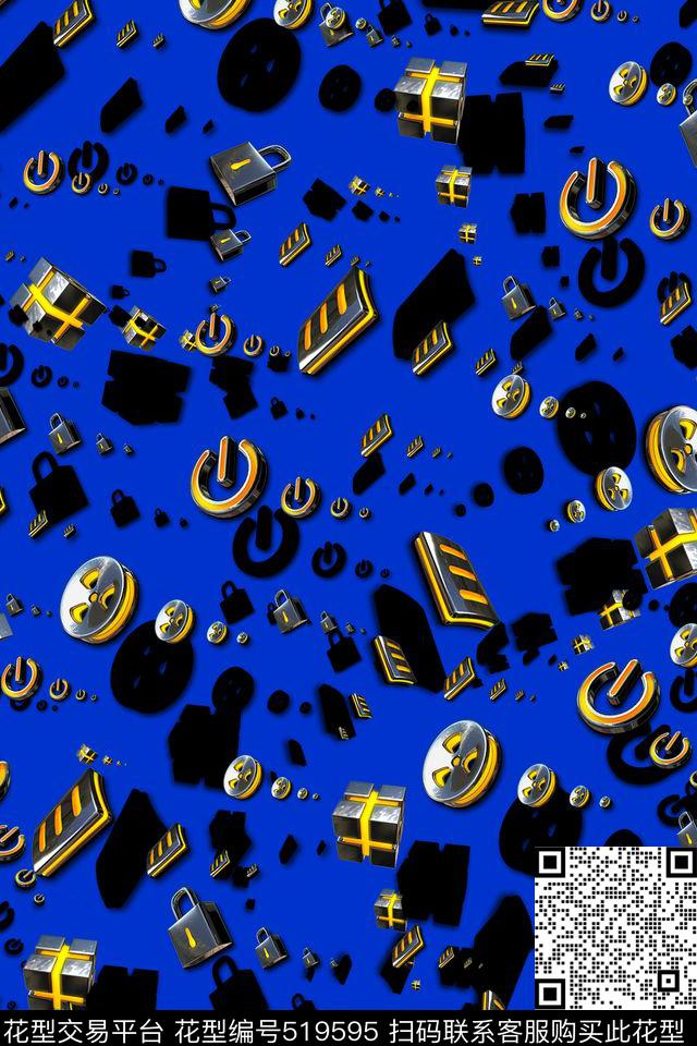 流行时尚金属质感立体数码印花华亿平台下载（图片编号: 519595） - 瓦栏（Walan）