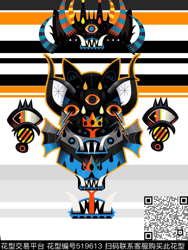 T恤潮牌怪兽传统印花华亿平台下载（图片编号: 519613） - 瓦栏（Walan）