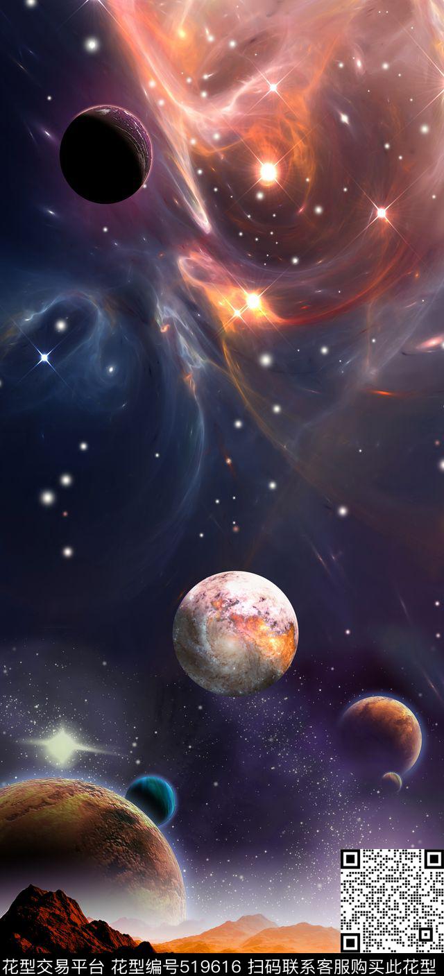 星空银河宇宙数码印花华亿平台下载（图片编号: 519616） - 瓦栏（Walan）