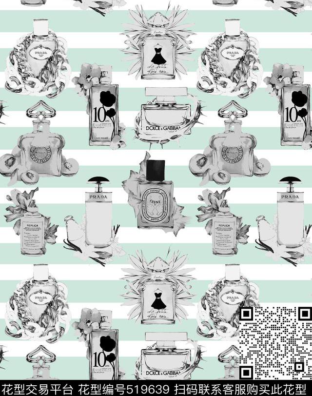 时尚条纹香水传统印花华亿平台下载（图片编号: 519639） - 瓦栏（Walan）