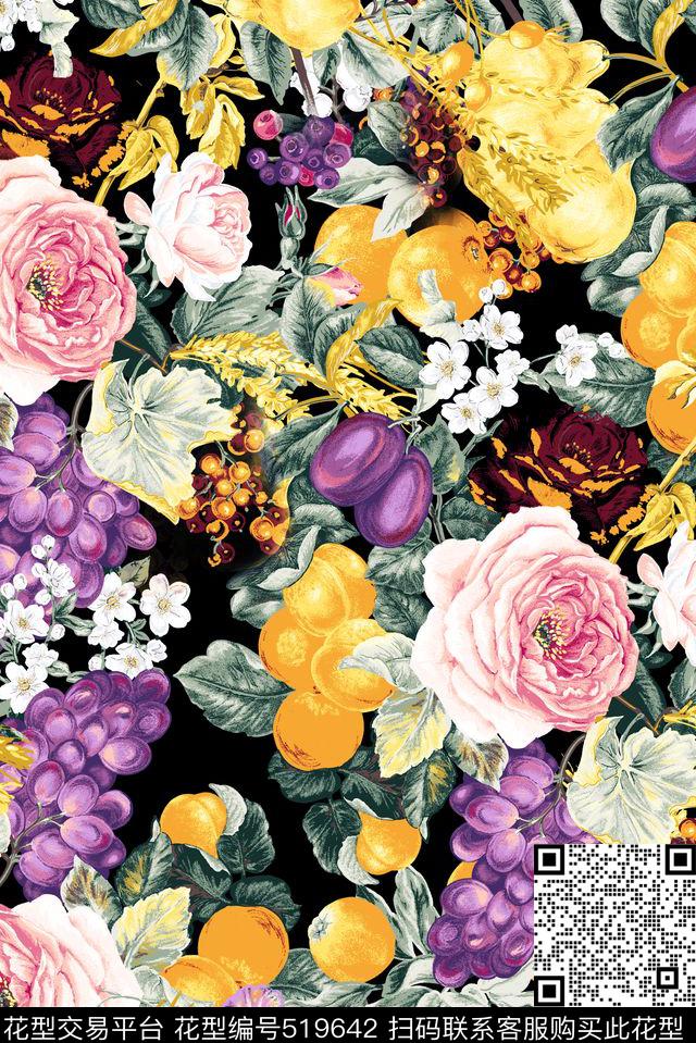 玫瑰休闲时尚数码印花华亿平台下载（图片编号: 519642） - 瓦栏（Walan）