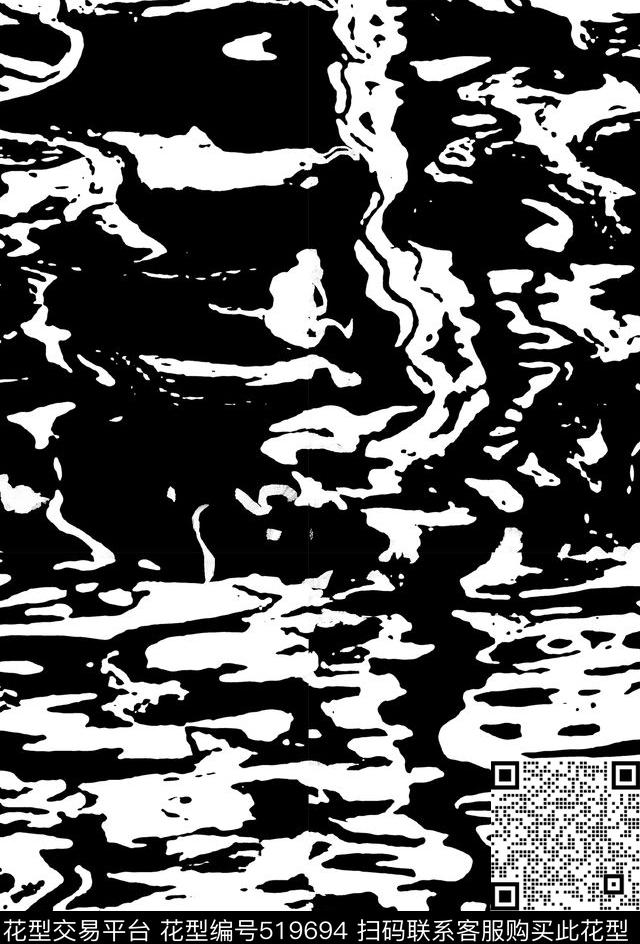 抽象黑白肌理传统印花华亿平台下载（图片编号: 519694） - 瓦栏（Walan）