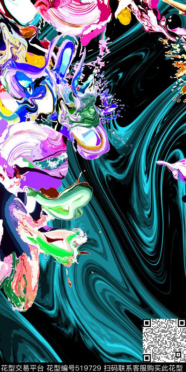 定位抽象纹理数码印花华亿平台下载（图片编号: 519729） - 瓦栏（Walan）