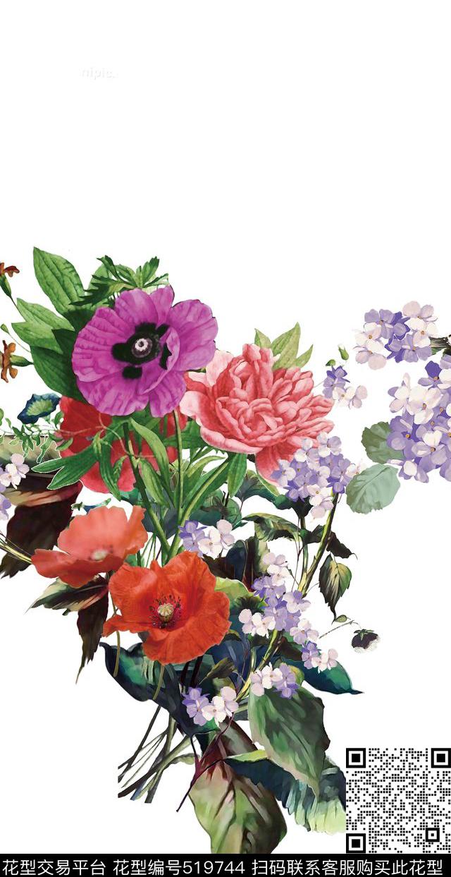 原创时尚花卉数码印花华亿平台下载（图片编号: 519744） - 瓦栏（Walan）