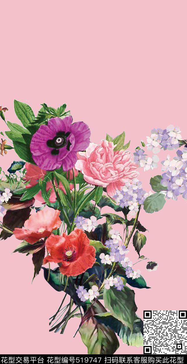 原创时尚花卉数码印花华亿平台下载（图片编号: 519747） - 瓦栏（Walan）