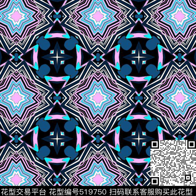 复古几何图形传统印花华亿平台下载（图片编号: 519750） - 瓦栏（Walan）