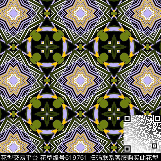 复古几何图形传统印花华亿平台下载（图片编号: 519751） - 瓦栏（Walan）