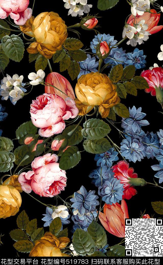 欧美油画数码印花面料沙发布数码印花华亿平台下载（图片编号: 519783） - 瓦栏（Walan）