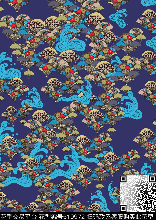 浪花民族风女装数码印花华亿平台下载（图片编号: 519972） - 瓦栏（Walan）
