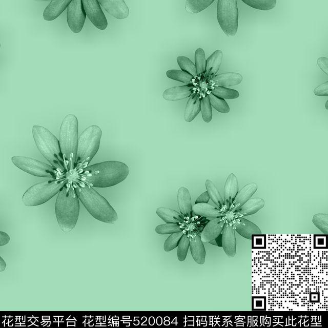 流行时尚绘风情小花花卉欧美数码印花华亿平台下载（图片编号: 520084） - 瓦栏（Walan）