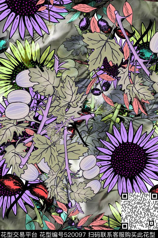 连衣裙家纺田园风数码印花华亿平台下载（图片编号: 520097） - 瓦栏（Walan）