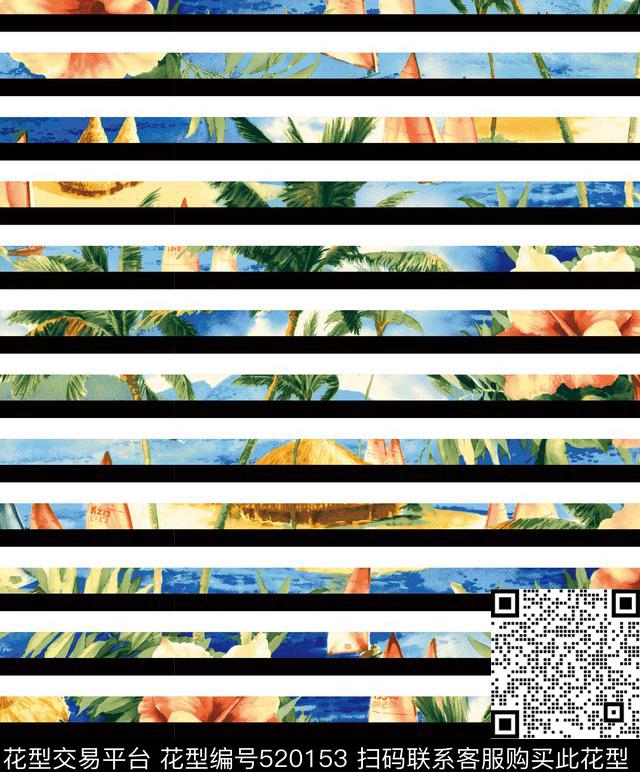 女装潮流时尚大牌几何条纹数码印花华亿平台下载（图片编号: 520153） - 瓦栏（Walan）