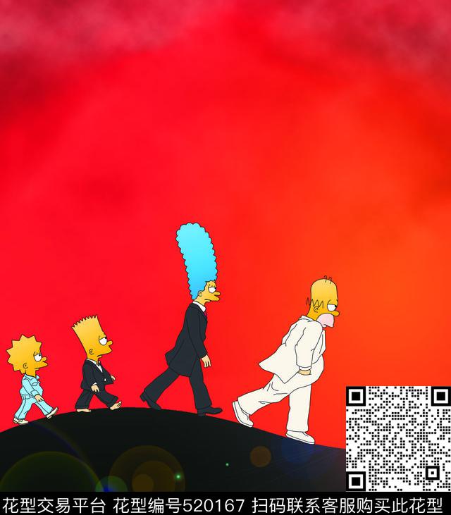 辛普森卡通人物T恤数码印花华亿平台下载（图片编号: 520167） - 瓦栏（Walan）