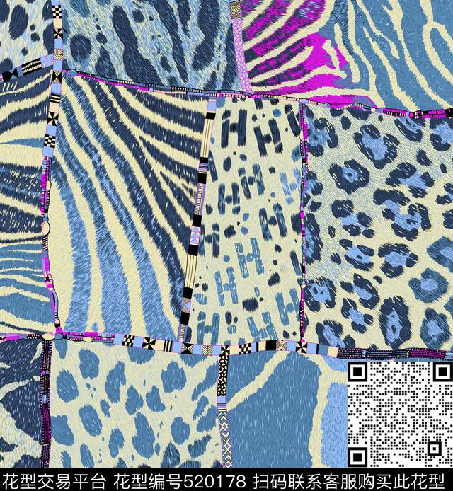 几何线条格子传统印花华亿平台下载（图片编号: 520178） - 瓦栏（Walan）