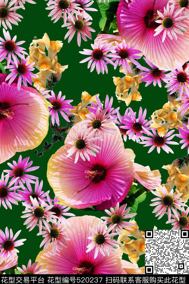 时尚大气原创花摄影数码印花华亿平台下载（图片编号: 520237） - 瓦栏（Walan）