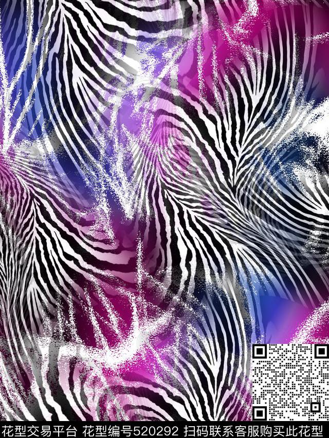 大气女装动感时尚炫彩数码印花华亿平台下载（图片编号: 520292） - 瓦栏（Walan）