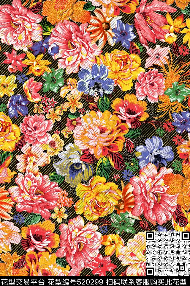 刺绣牛仔完美结合数码印花华亿平台下载（图片编号: 520299） - 瓦栏（Walan）