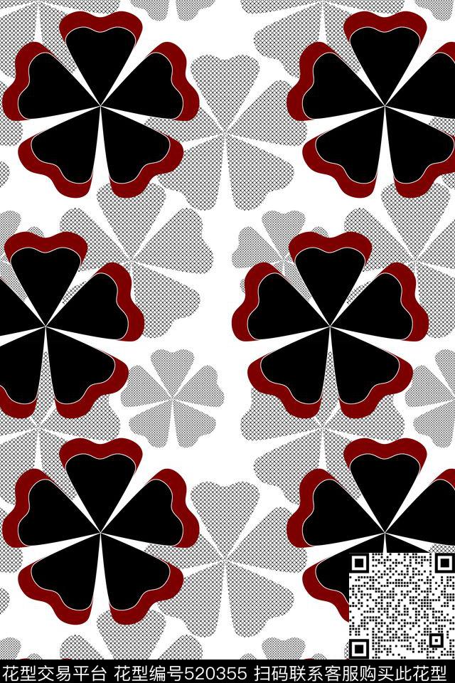 诡异花卉时尚传统印花华亿平台下载（图片编号: 520355） - 瓦栏（Walan）