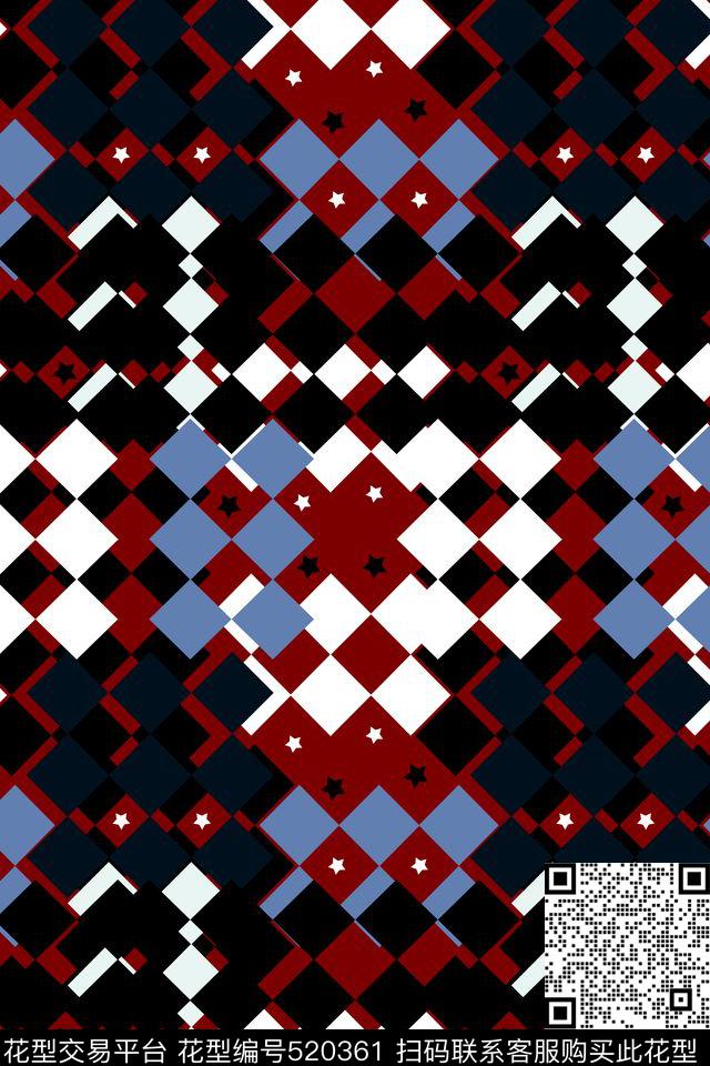 几何排列图形传统印花华亿平台下载（图片编号: 520361） - 瓦栏（Walan）