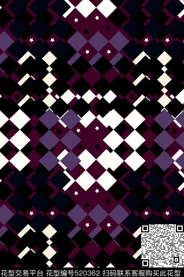 几何排列图形传统印花华亿平台下载（图片编号: 520362） - 瓦栏（Walan）