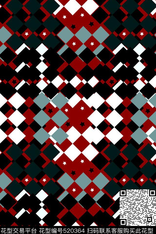 几何排列图形传统印花华亿平台下载（图片编号: 520364） - 瓦栏（Walan）