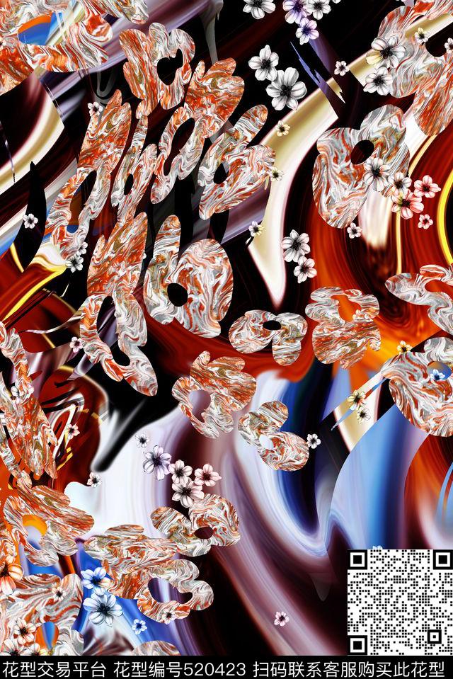 女装时尚抽象动物纹暗花数码印花华亿平台下载（图片编号: 520423） - 瓦栏（Walan）