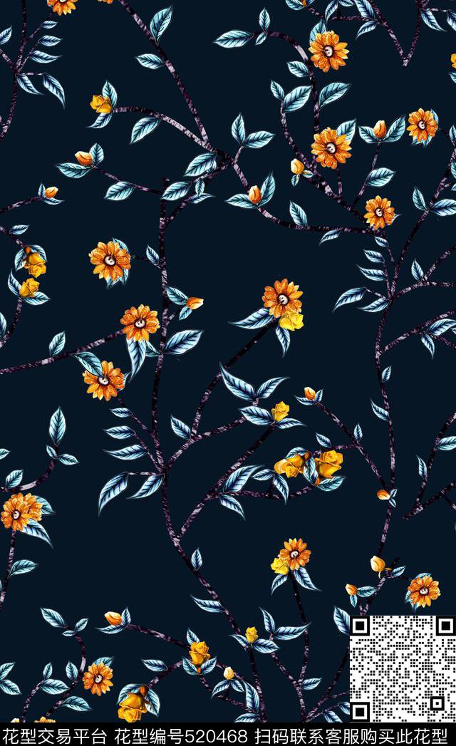 简约清爽时尚数码印花华亿平台下载（图片编号: 520468） - 瓦栏（Walan）