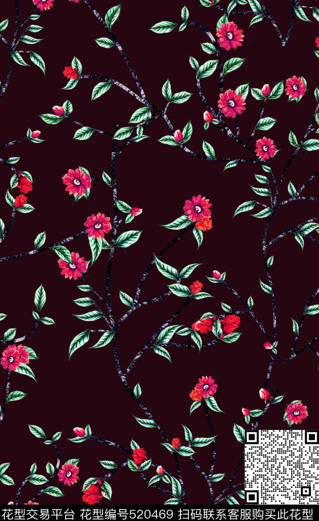 简约清爽时尚数码印花华亿平台下载（图片编号: 520469） - 瓦栏（Walan）