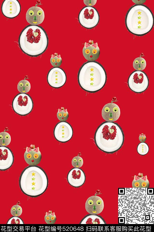 人物水果休闲数码印花华亿平台下载（图片编号: 520648） - 瓦栏（Walan）