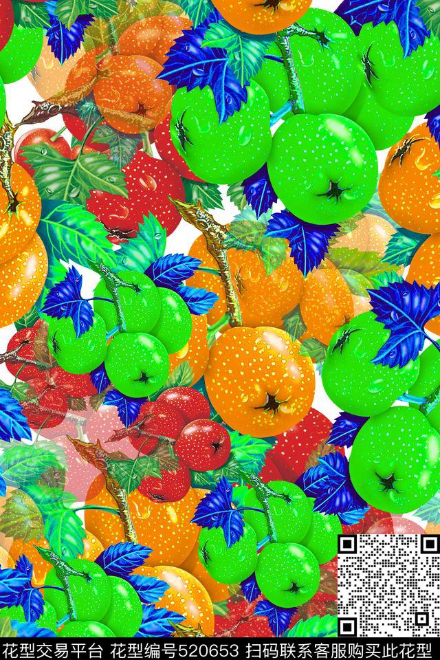 休闲水果梨数码印花华亿平台下载（图片编号: 520653） - 瓦栏（Walan）