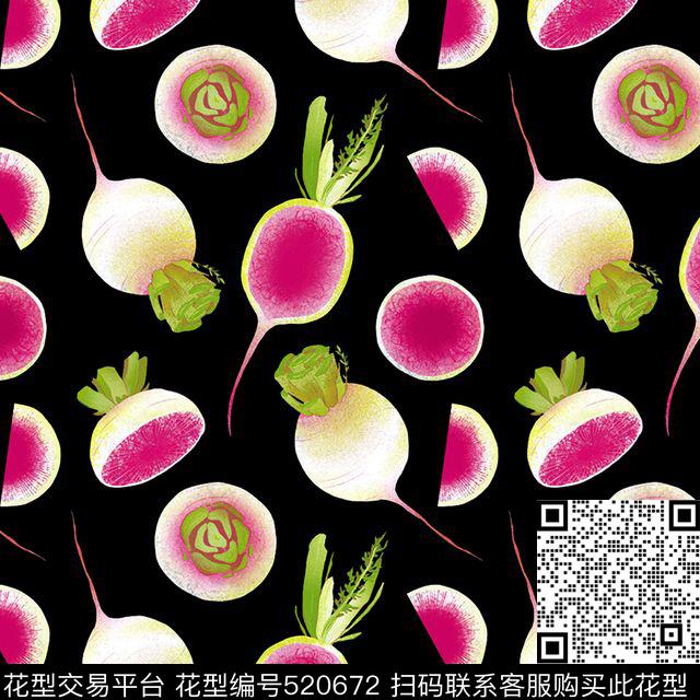 彩绘萝卜时尚小清新传统印花华亿平台下载（图片编号: 520672） - 瓦栏（Walan）