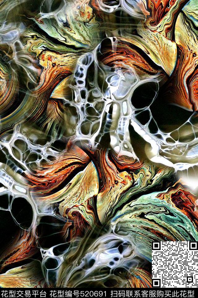 抽象几何矿石纹理数码印花华亿平台下载（图片编号: 520691） - 瓦栏（Walan）