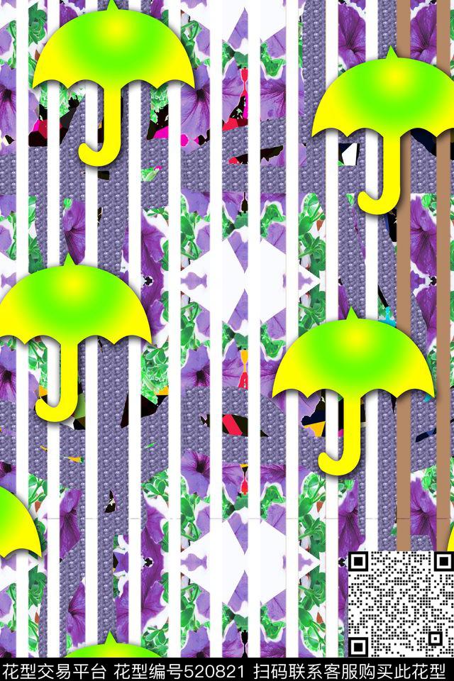 都市时尚花卉数码华亿平台数码印花华亿平台下载（图片编号: 520821） - 瓦栏（Walan）