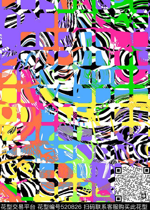 彩色多彩格子传统印花华亿平台下载（图片编号: 520826） - 瓦栏（Walan）