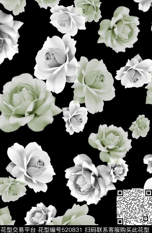 复古花卉服装数码印花华亿平台下载（图片编号: 520831） - 瓦栏（Walan）