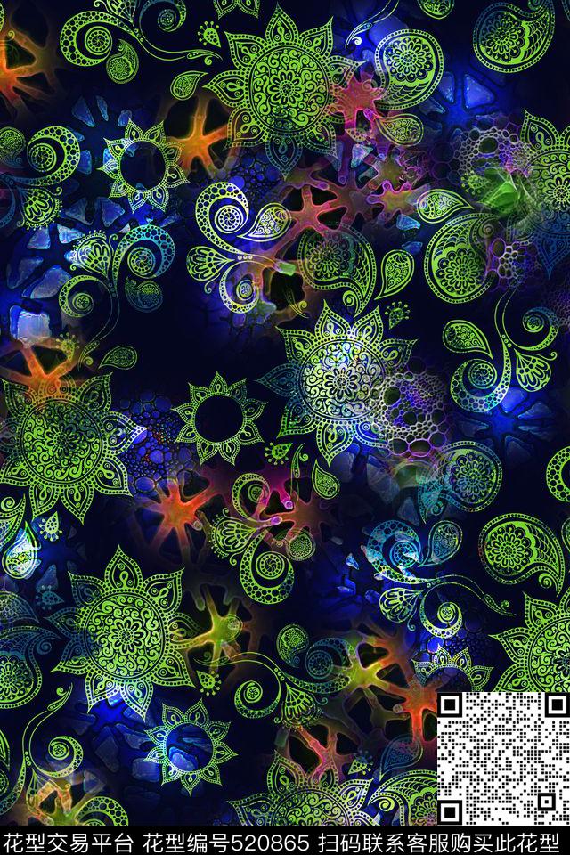 民族风女装佩斯利数码印花华亿平台下载（图片编号: 520865） - 瓦栏（Walan）