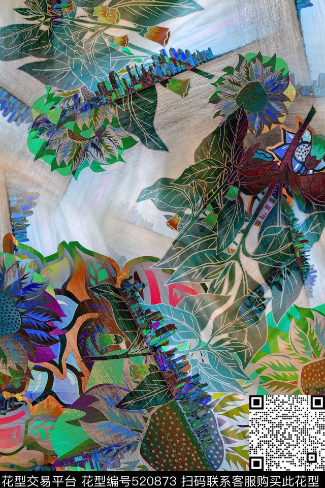 大牌时尚女装数码印花华亿平台下载（图片编号: 520873） - 瓦栏（Walan）