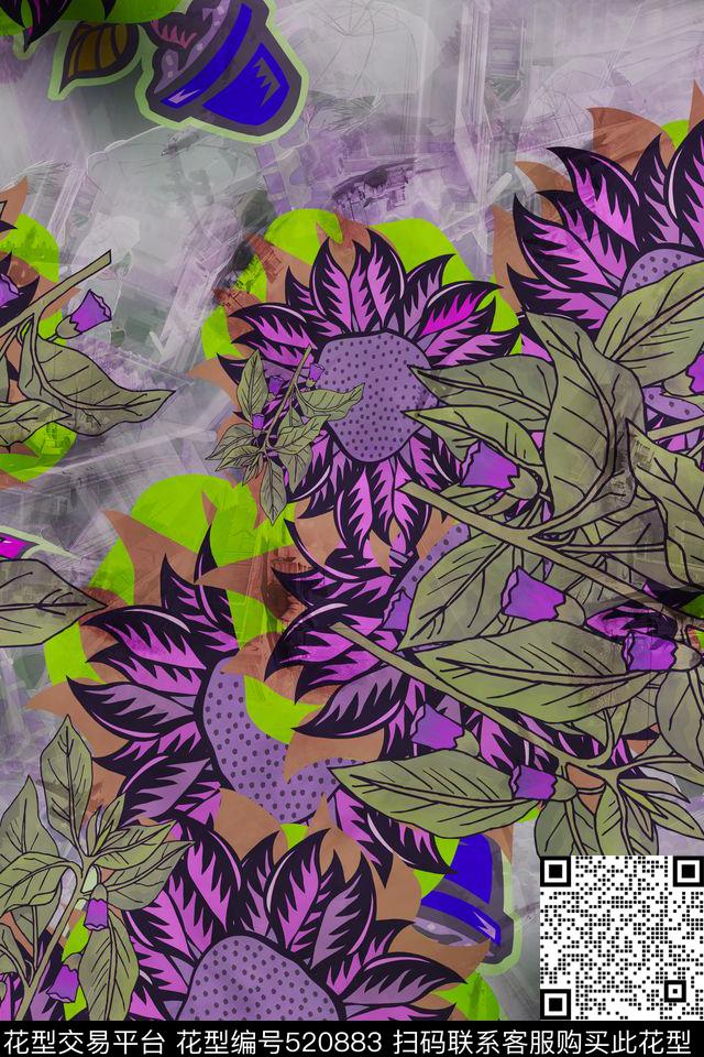 大牌时尚女装数码印花华亿平台下载（图片编号: 520883） - 瓦栏（Walan）