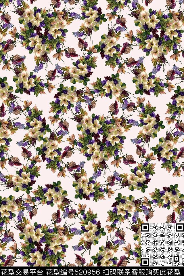 大牌宫廷风立体装饰花卉串珠数码印花华亿平台下载（图片编号: 520956） - 瓦栏（Walan）