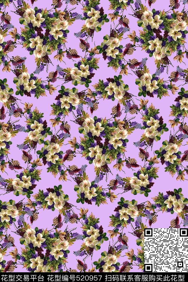 大牌宫廷风立体装饰花卉串珠数码印花华亿平台下载（图片编号: 520957） - 瓦栏（Walan）