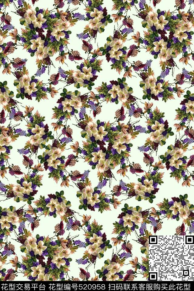 大牌宫廷风立体装饰花卉串珠数码印花华亿平台下载（图片编号: 520958） - 瓦栏（Walan）