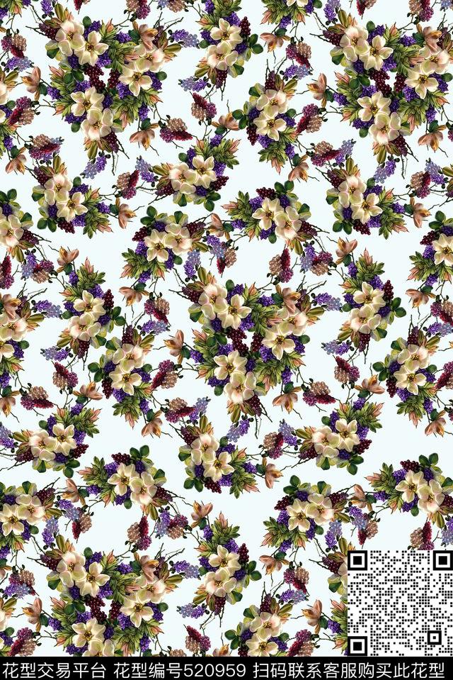 大牌宫廷风立体装饰花卉串珠数码印花华亿平台下载（图片编号: 520959） - 瓦栏（Walan）