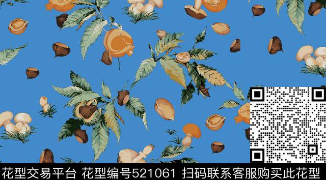 原创植物时尚数码印花华亿平台下载（图片编号: 521061） - 瓦栏（Walan）