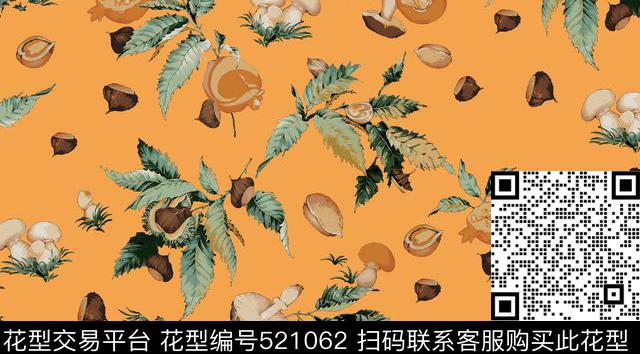 原创植物时尚数码印花华亿平台下载（图片编号: 521062） - 瓦栏（Walan）