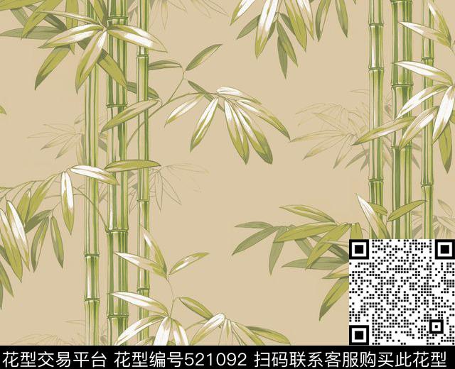 中国风竹子复古风传统印花华亿平台下载（图片编号: 521092） - 瓦栏（Walan）