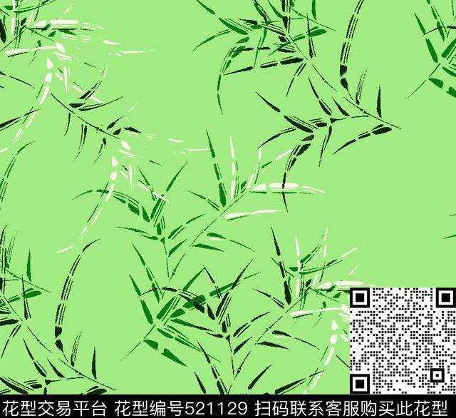 中国风竹子浅底传统印花华亿平台下载（图片编号: 521129） - 瓦栏（Walan）