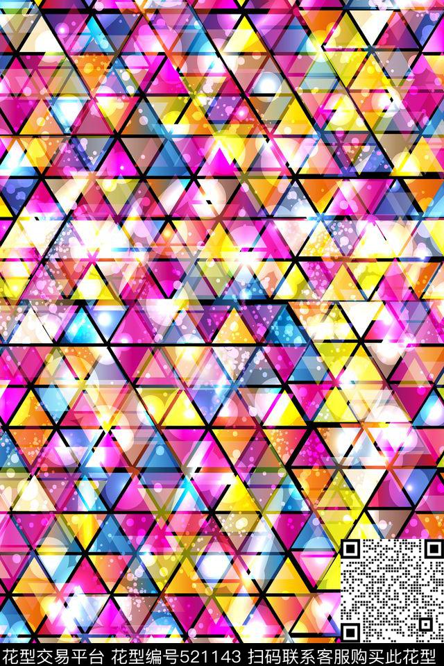 炫彩菱形马赛克数码印花华亿平台下载（图片编号: 521143） - 瓦栏（Walan）