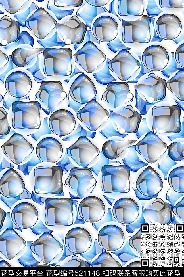 炫彩立体水珠数码印花华亿平台下载（图片编号: 521148） - 瓦栏（Walan）